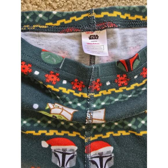 Hanna Andersson Star Wars Mandalorian Trek Teal Long John Organic Pajama Size 8 - Picture 6 of 7